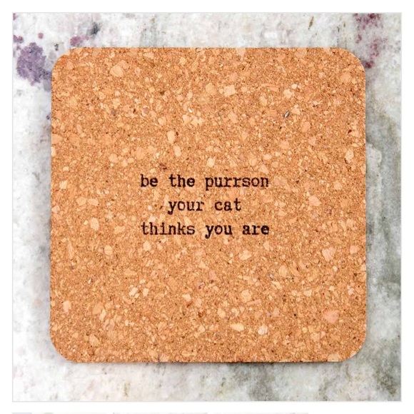 Cat Lady Box Meowtivational Cork Coasters NIP - Picture 4 of 7
